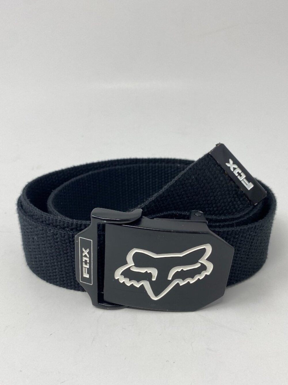 Vintage Y2K Fox Racing Web Belt Black Logo OSFM One Size Fits Most